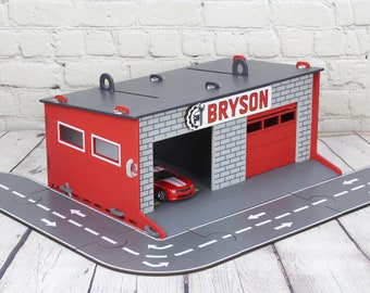 Personalized Toddler Gift • Wooden Toy Car Garage • Toddler Boy Present  years old • Toddler Toys