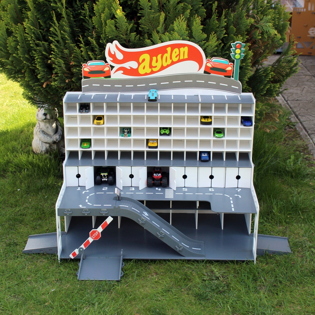 Gift for Boy, Toy Garage for Toy Cars 164 Scale Made of Plywood in