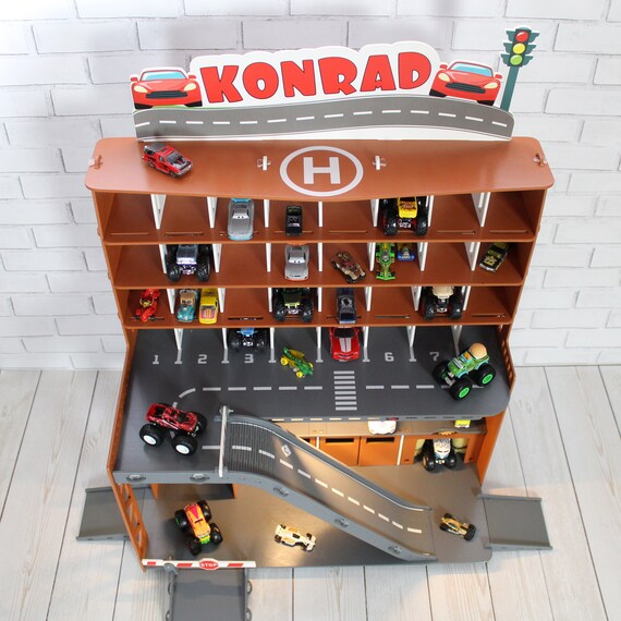 Wooden Toy Car Garage: 1/64 Scale Monster Truck Display Shelf - Etsy
