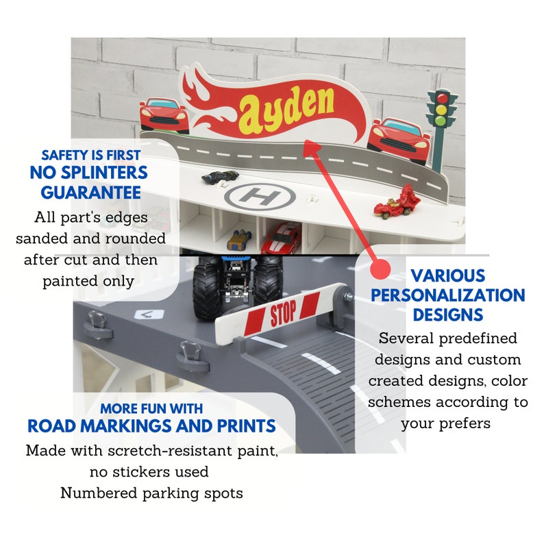 Toy Car Garage With a Toy Car Wash Doors Gates and Multiple Etsy