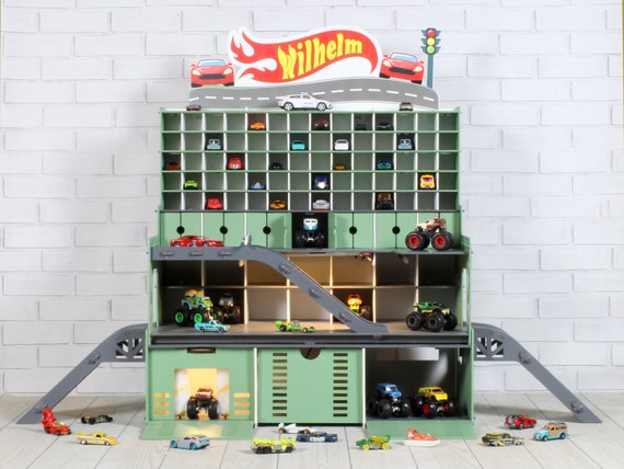 Toy Garage for 1/64 and 1/32 Scale Toy Cars, Personalized Toddler