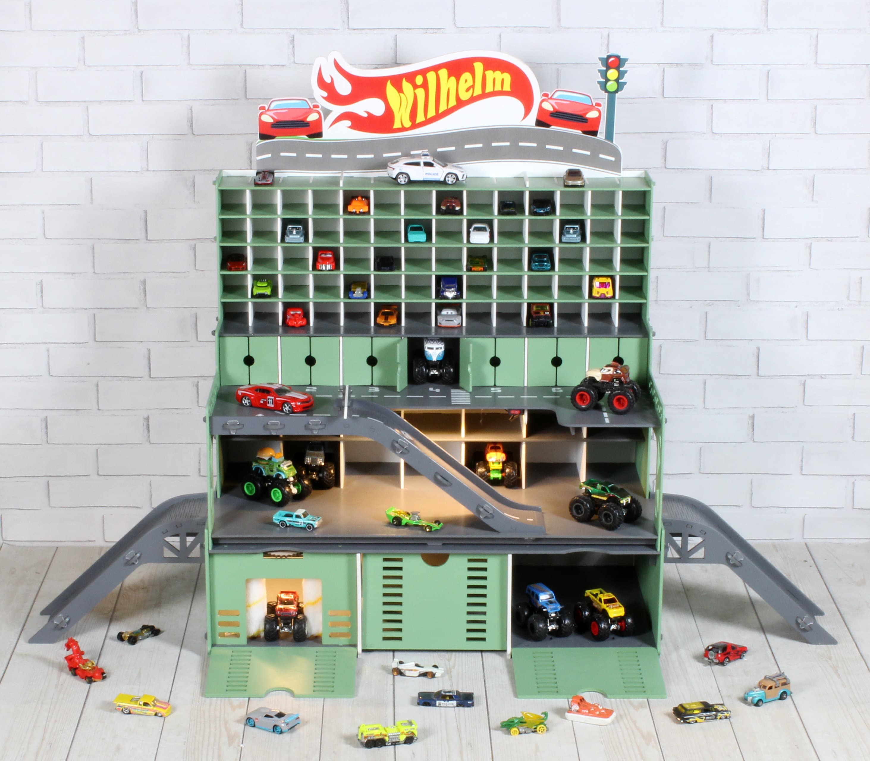 ☆ 1/64 Creative Garage Board ③ Personalized Toy Garage for 1/64 and 1/32 Scale Toy Cars, Boy Gift