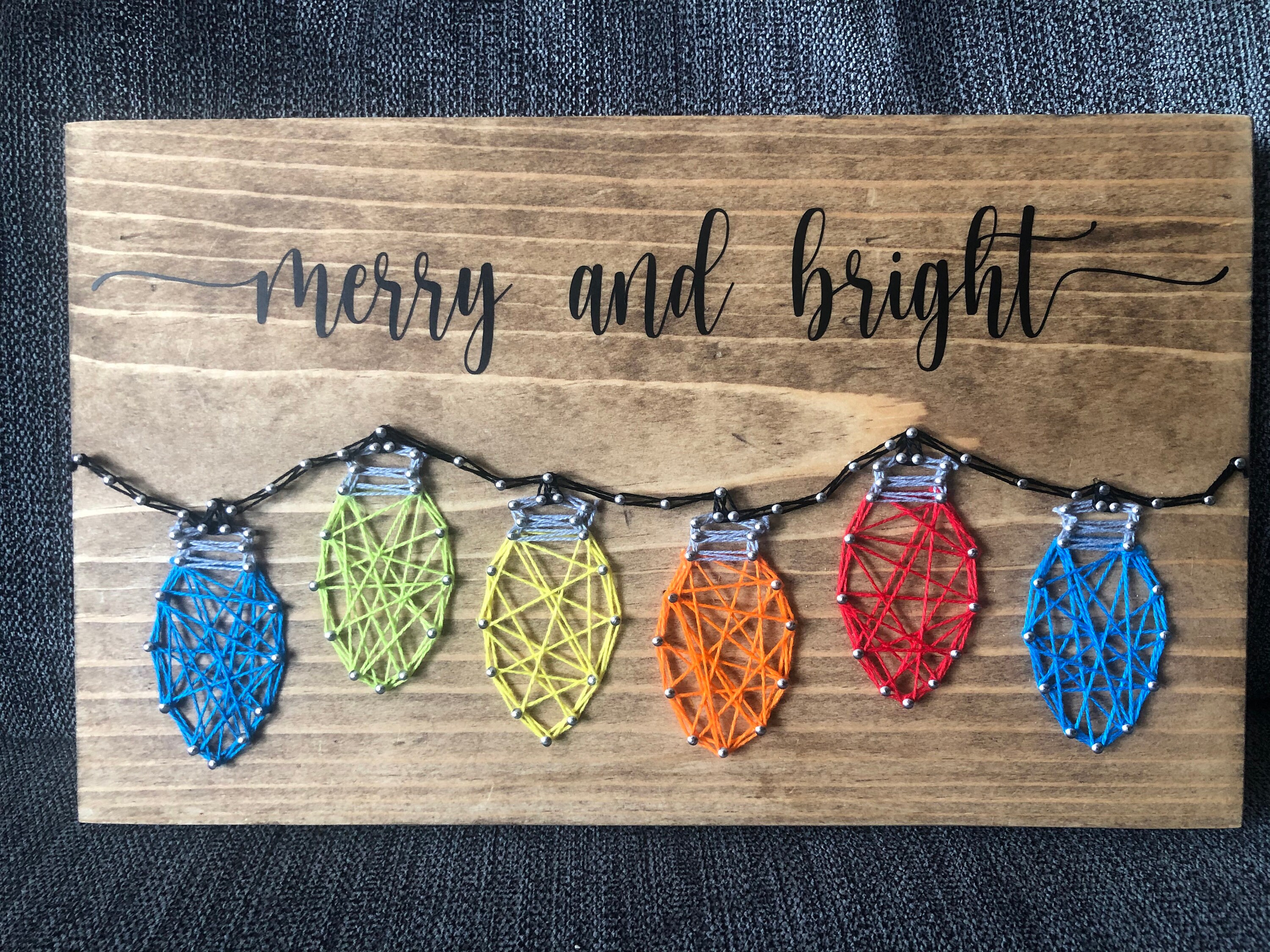 CUSTOM Christmas Lights String Art With or Without Lights Etsy