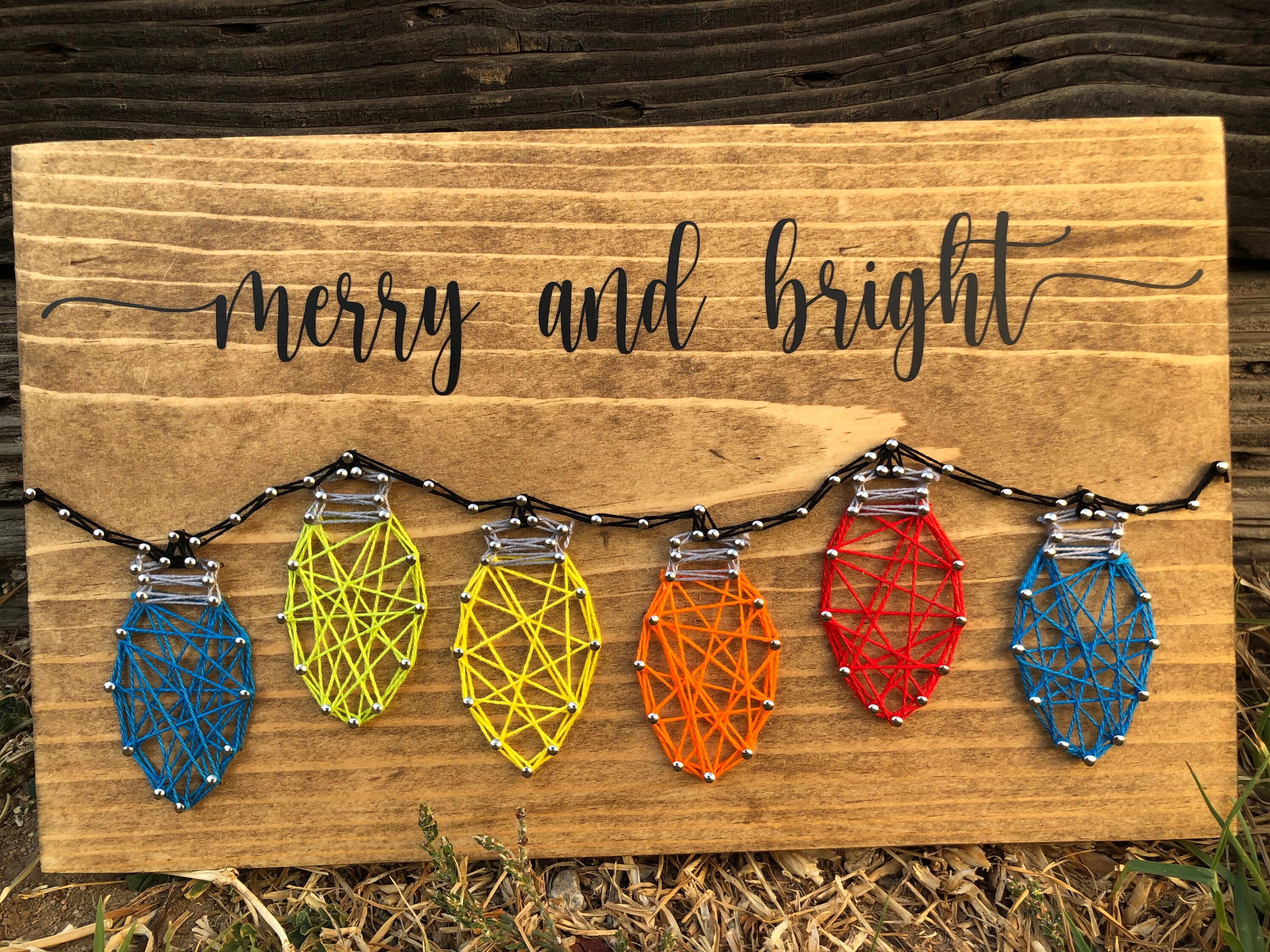 CUSTOM Christmas Lights String Art With or Without Lights Etsy