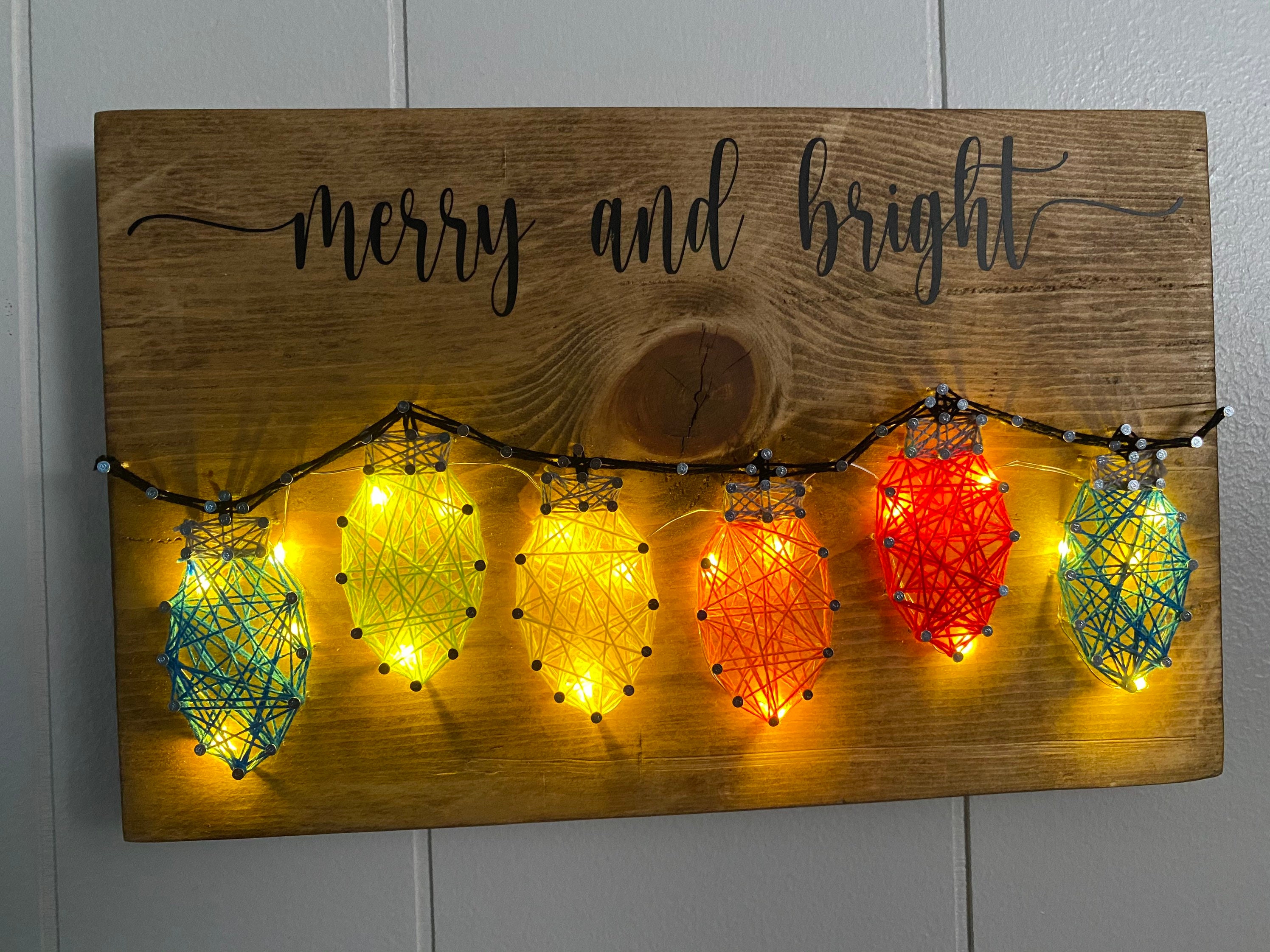 CUSTOM Christmas Lights String Art With or Without Lights Etsy