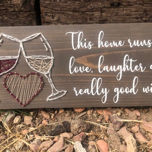 CUSTOM/PERSONALIZED wine sign; wine decor; wood sign; wood decor; string art; wine glasses; wine lovers; housewarming gift; anniversary gift