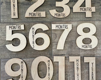 Baby Milestone Cards; Milestone numbers; Monthly Baby Photo Prop; Wood Milestone; Baby Shower gift; gift for new mom/baby; unique baby gift