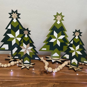 CUSTOM Quilt tree; quilt pattern; unique Christmas decor; Christmas farmhouse decor; Christmas gift; wood Christmas tree