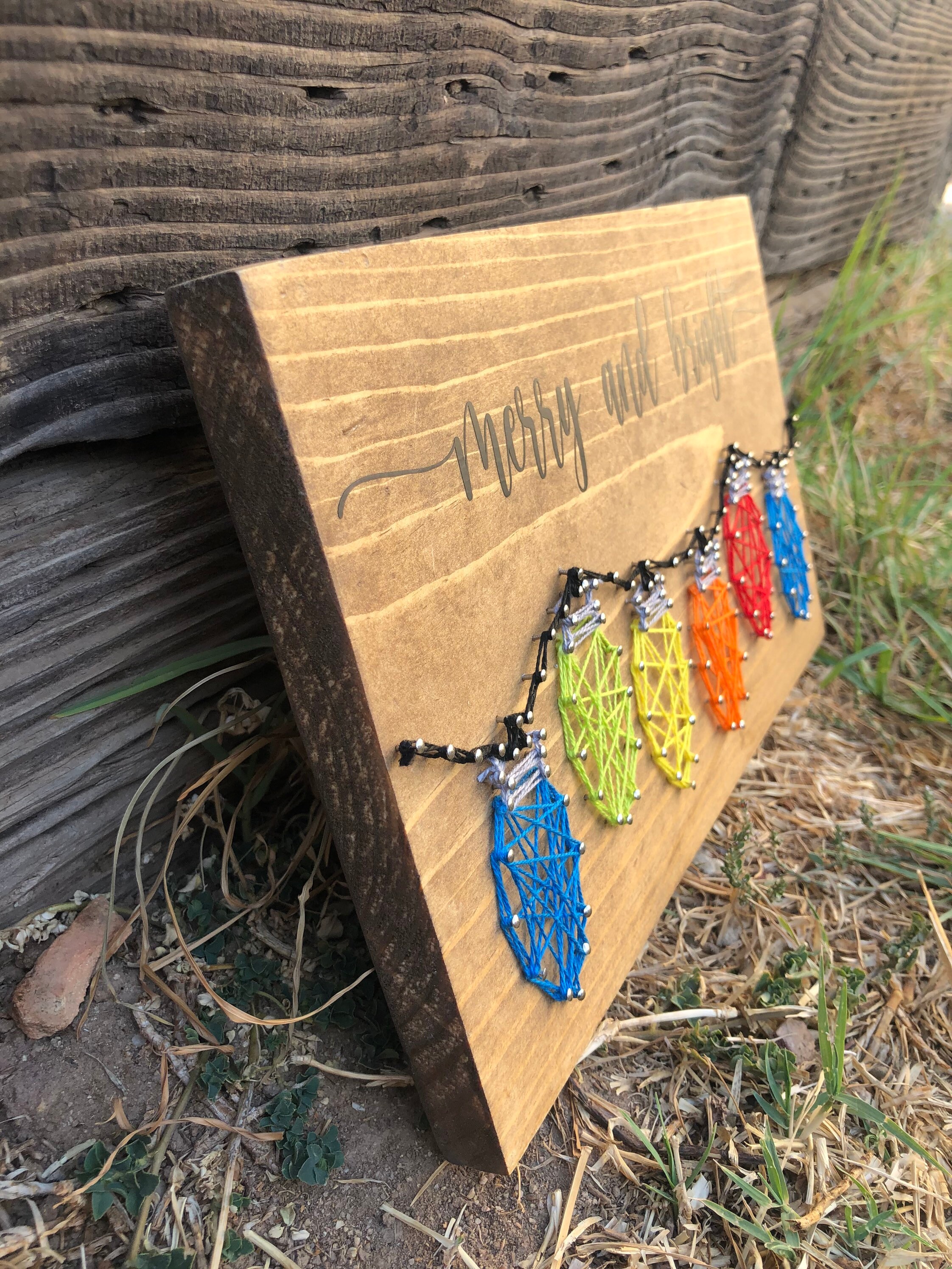 CUSTOM Christmas Lights String Art With or Without Lights Etsy