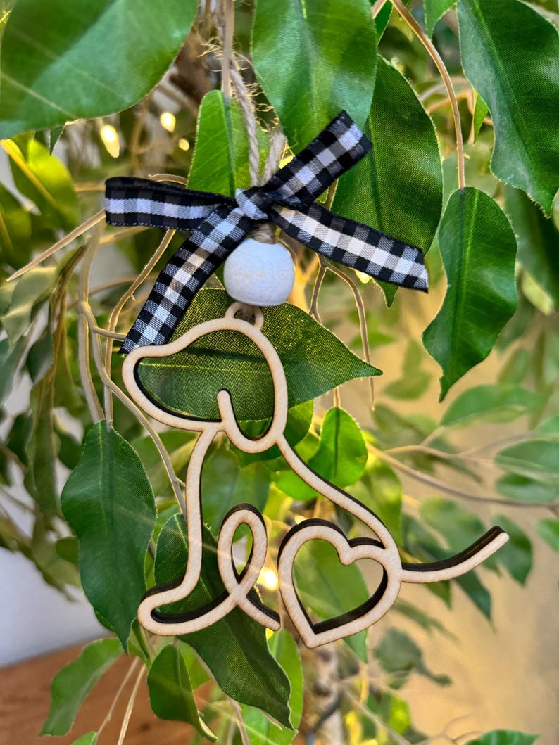 Dog story ornament; keepsake dog ornament; dog lover gift; laser cut ornament; story card ornaments; keepsake message card; dog car charm image 9