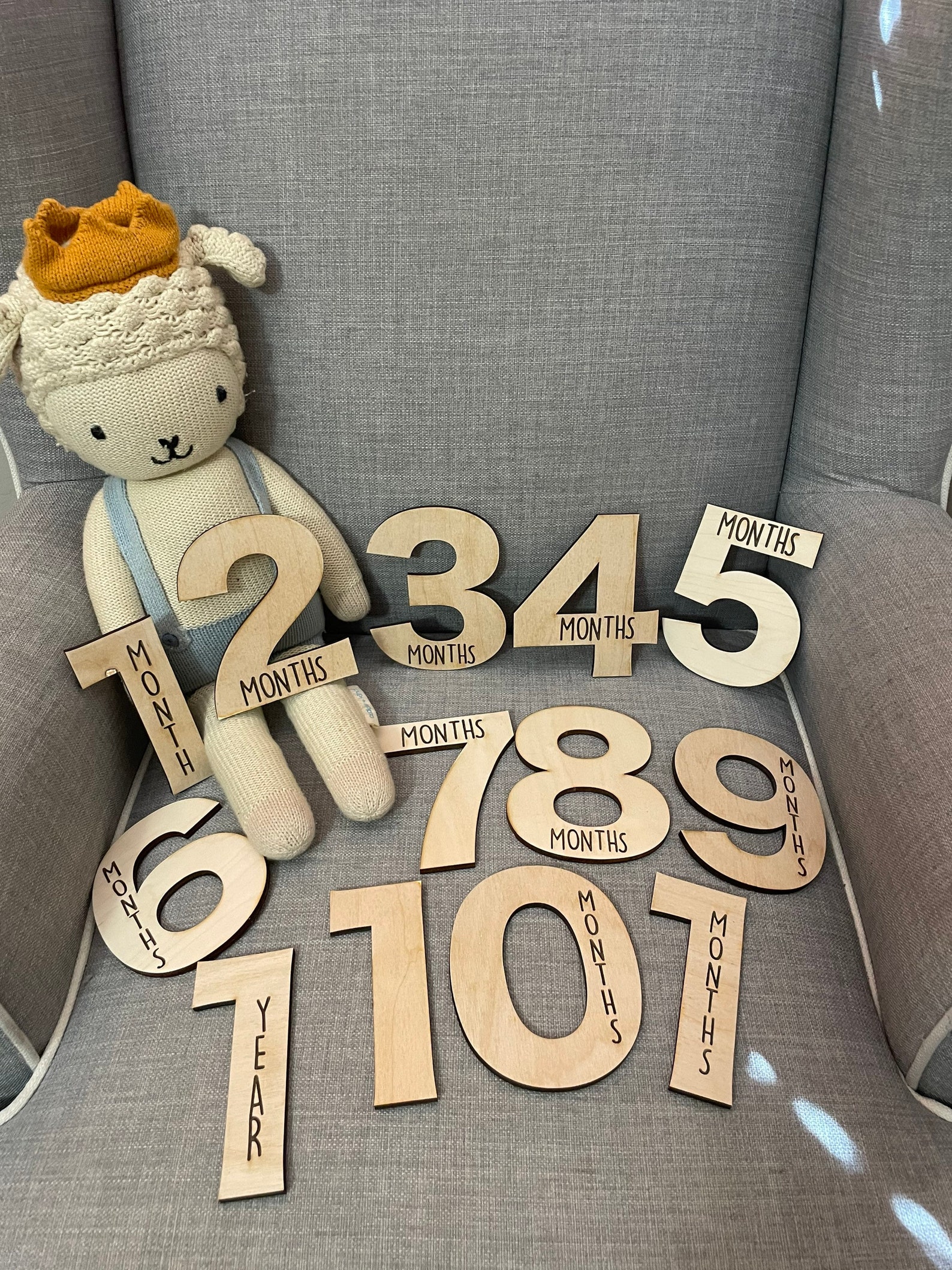 Baby Milestone Cards; Milestone Numbers; Monthly Baby Photo Prop; Wood ...