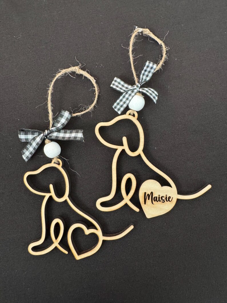 Dog story ornament; keepsake dog ornament; dog lover gift; laser cut ornament; story card ornaments; keepsake message card; dog car charm image 4