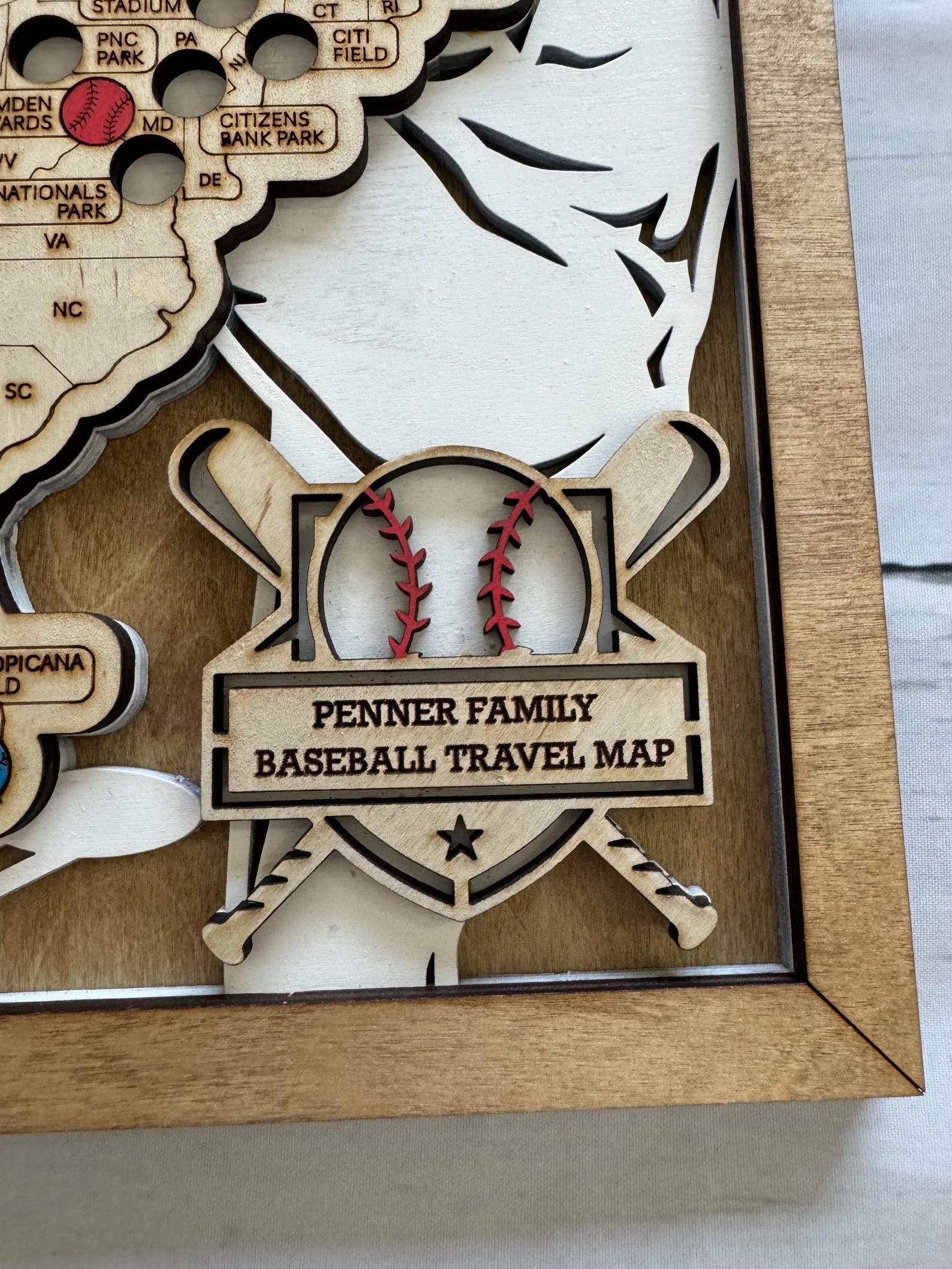 Custom Baseball Stadium Tracker Map; MLB Stadiums; Gift for Baseball ...