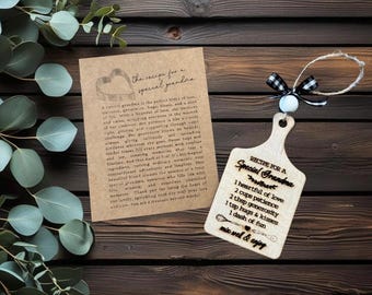 Special grandma recipe story ornament; laser cut wood ornament; gift for grandma; grandma recipe ornament; recipe for special grandma