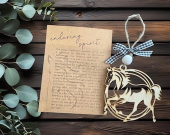 Horse story ornament; laser cut ornament; story card ornament; motivational card; unique ornament; gift for horse lovers; inspirational gift