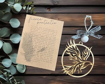 Eagle story ornament; animal story ornament; laser cut wood eagle ornament; patriotic eagle; keepsake message card; gift for dad; car charm