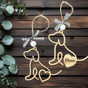 Dog story ornament; keepsake dog ornament; dog lover gift; laser cut ornament; story card ornaments; keepsake message card; dog car charm image 1