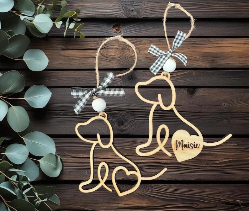 Dog story ornament; keepsake dog ornament; dog lover gift; laser cut ornament; story card ornaments; keepsake message card; dog car charm image 1