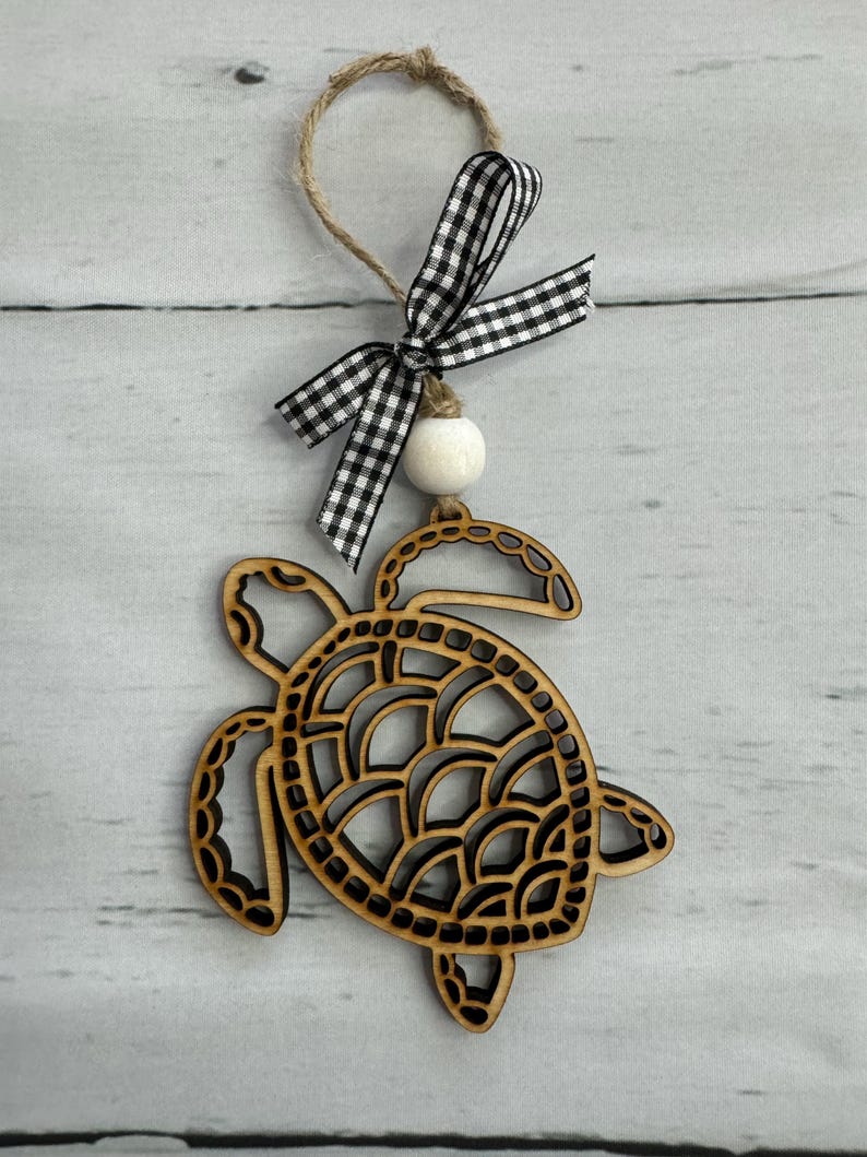 Sea Turtle Story Ornament; Laser Cut Ornament; Animal Story Ornament ...