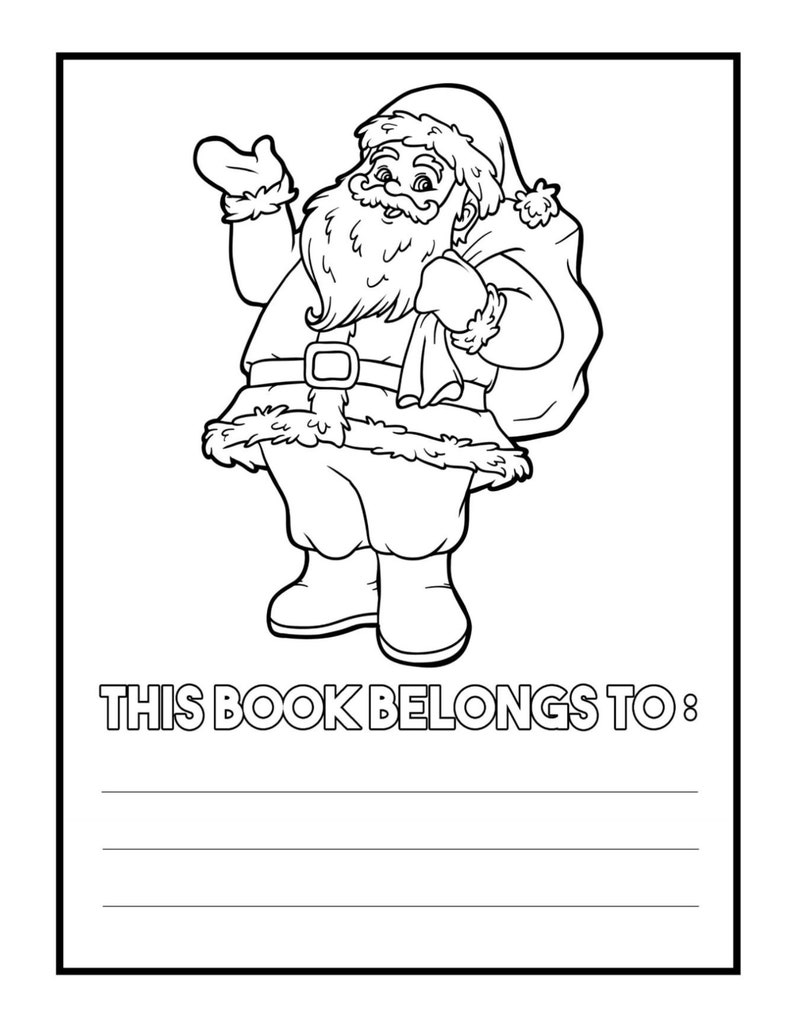 Merry Christmas BIG Printable Coloring Book 40 Pages for Children - Etsy