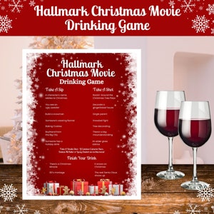 Holiday Romance Christmas Movie Drinking Game | Christmas Games | Printable Holiday Party Games