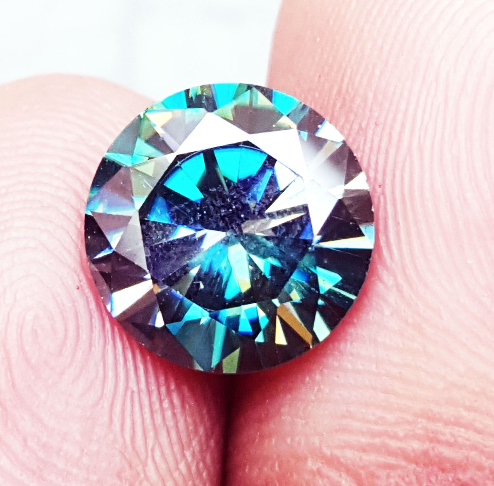 Synthetic Diamond Cut Moissanite Loose Gemstone Certified 2.30 Etsy