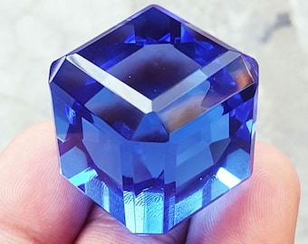 Big Size Blue Topaz 140 to 145 Carat Certified Cube Loose Gemstone With Free Shipping