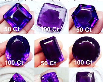 Natural Violet Amethyst Mixed Shape Excellent Cut 40 to 100 Ct Certified Loose Gemstone With Free Shipping For earring , pendente size