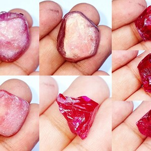 Natural Red Ruby Rough Loose Gemstone 7 To 59 Ct Certified Rough With Free Shipping