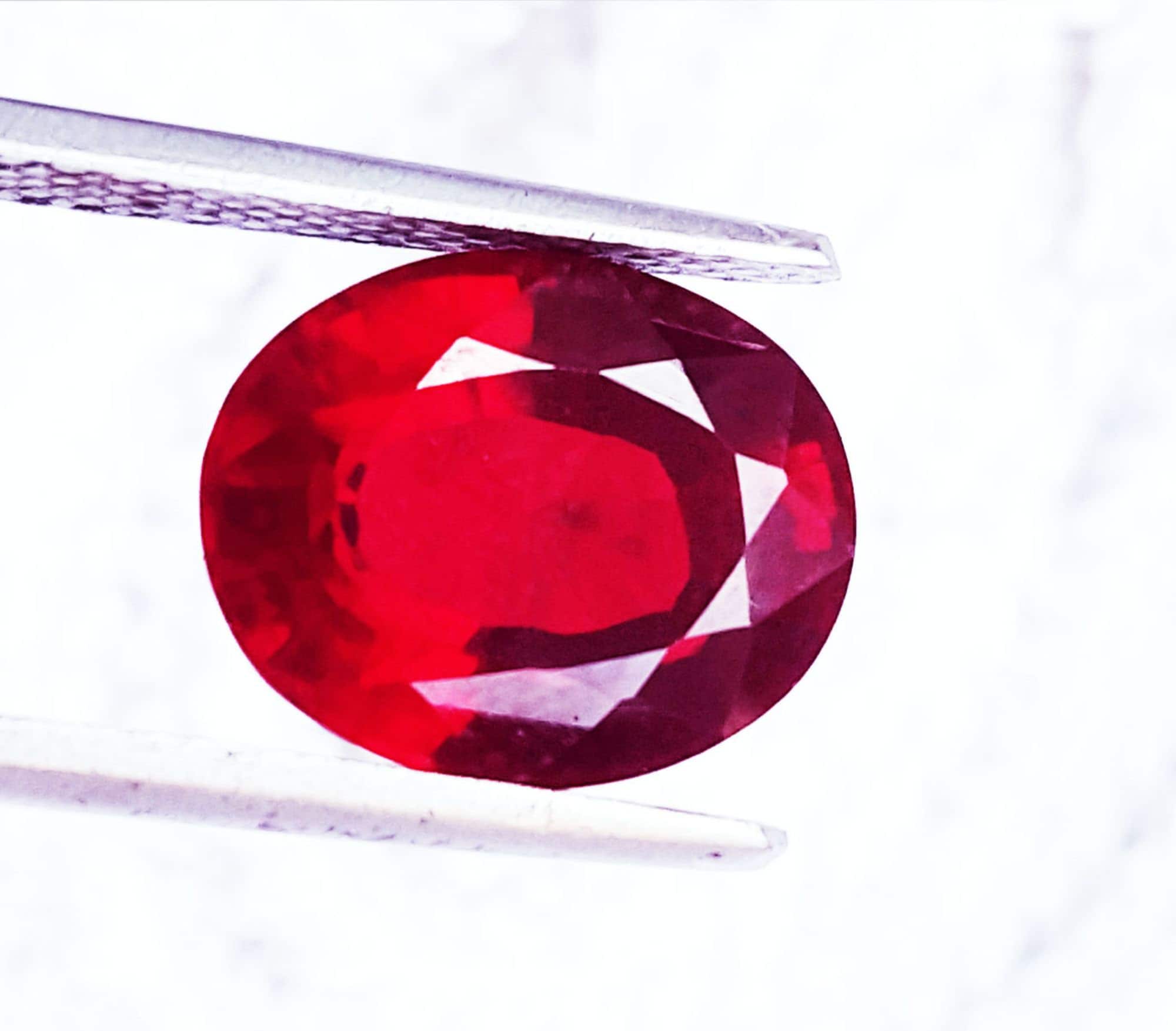 Beautiful Natural Red Loose Gemstone 8.85 Ct Certified Etsy