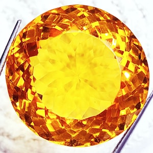 Big Size Yellow Topaz 87.70 Ct Certified Round Shape Loose Gemstone With Free Shipping