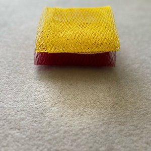 African Mesh Washcloths, Set of 2, Exfoliating Body Scrubber, African Net Sponge Shower, Loofah, Soft Bath Net, Shower Sponge Red & Yellow