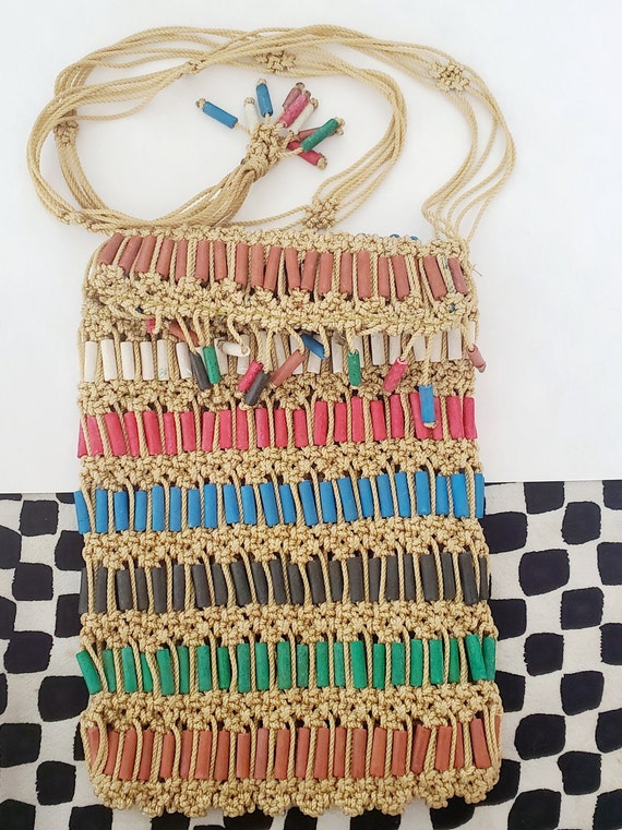 Vintage Woven Beaded Bag