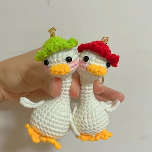 PATTERN: Tilted Goose Amigurumi Crochet Pattern Mini Wryneck Goose Stuffed Animal Keychain Tutorial in PDF