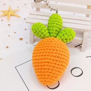 PATTERN: Carrot Keychain Amigurumi Crochet Pattern Carrot Vegetable Crochet Tutoriel en anglais