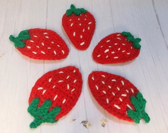 PATTERN: Strawberry Hair Snap Crochet Pattern Strawberry Handmade Hair Accessories for Baby Girls Kids