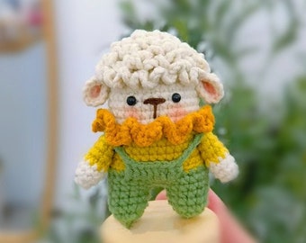 PATTERN: Mini Sheep Amigurumi Keychain Crochet Pattern Stuffed Amimal Sheep Crochet Tutorial in English