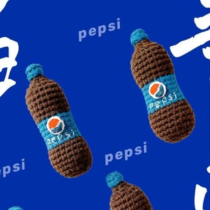 PATTERN: Pepsi Bottle Crochet Pattern Mini Cola Bottle Keychain Amigurumi Crochet Tutorial in English