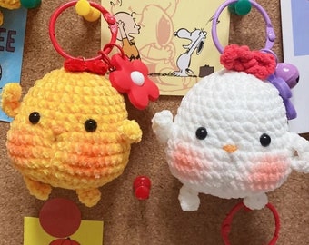 PATRÓN: Un Lindo Pollito Amigurumi Patrón de Ganchillo Pollito Llavero Amigurumi Tutorial Fácil Ganchillo Pollito de Peluche en Inglés