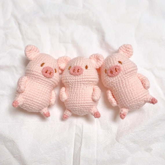 パターン: 三匹の子豚の編みぐるみキーホルダーかぎ針編みパターン