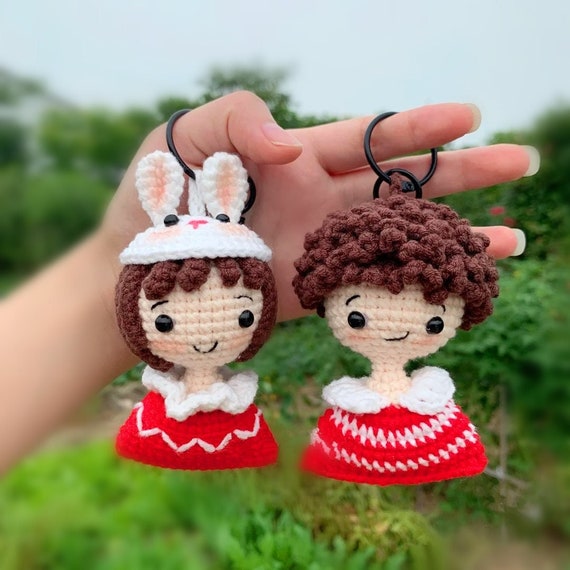 PATRÓN: Parejas Amigurumi Llavero Patrón Crochet Lovers Relleno