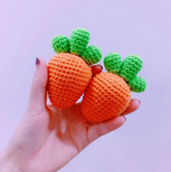 パターン: にんじんキーホルダー編みぐるみ編み図 にんじん野菜編み