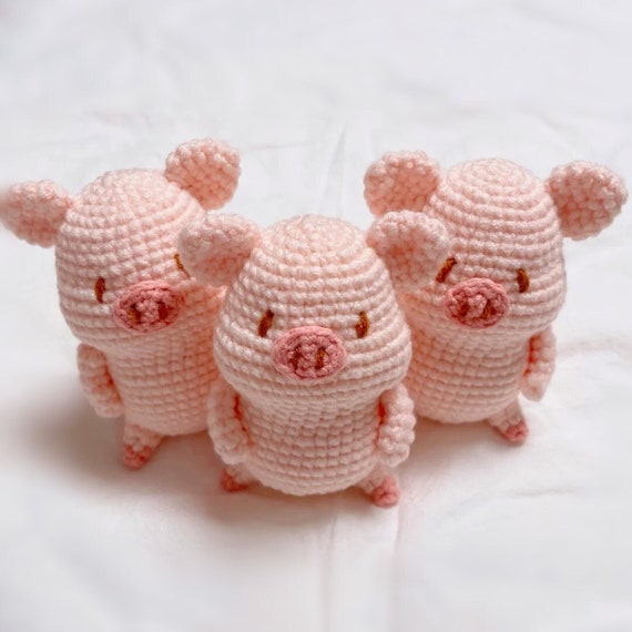 パターン: 三匹の子豚の編みぐるみキーホルダーかぎ針編みパターン