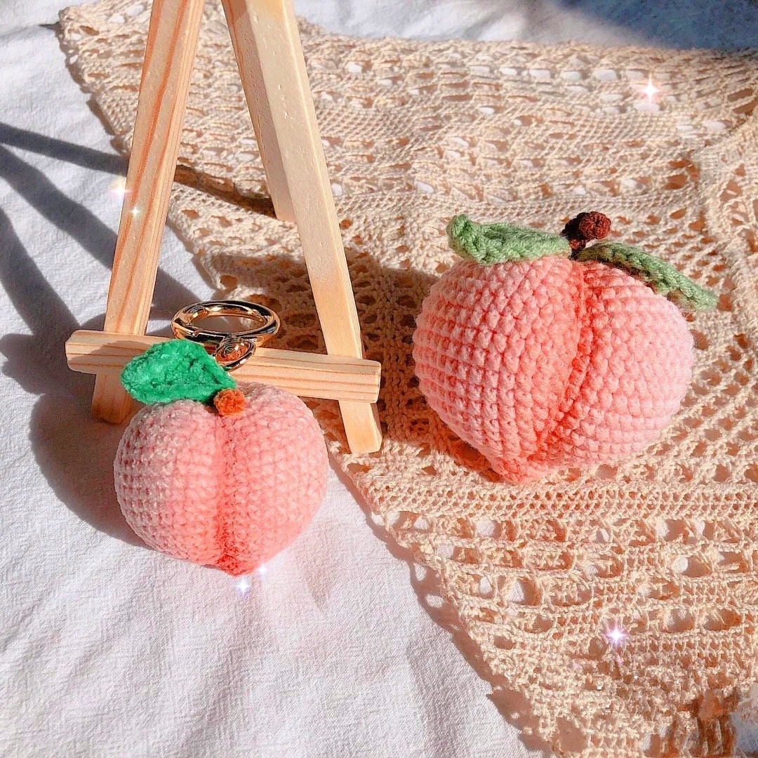 PATTERN: Fruit Peach Amigurumi Crochet Pattern Peach Keychain Bag
