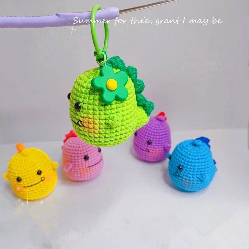 Colorful Mini Dino Crochet Pattern for Beginners