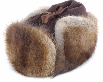 Mountie Muskrat Fur Hat | Handmade in Canada, in stock