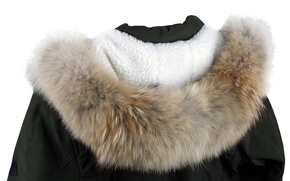 Coyote Fur Parka Strip Real Fur Trim Hood, Canada Goose