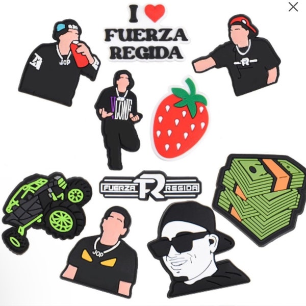 Fuerza Regida Croc Charms, JOP Jibbitz, Hispanic Charms, Mexican Artist, Croc Charms