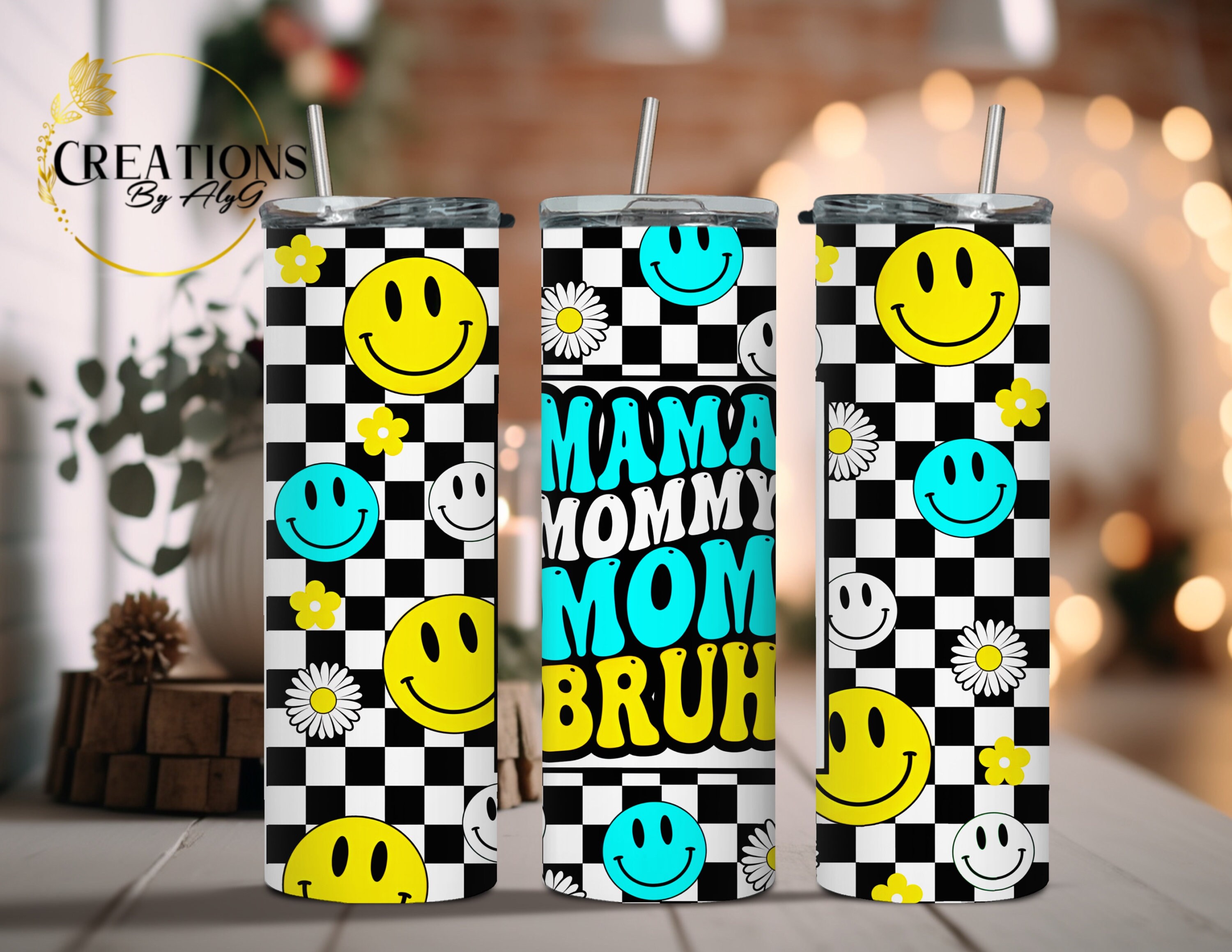 Retro Mama Mommy Mom Bruh 40oz Shimmer Tumbler with Handle – Hippo Boutique