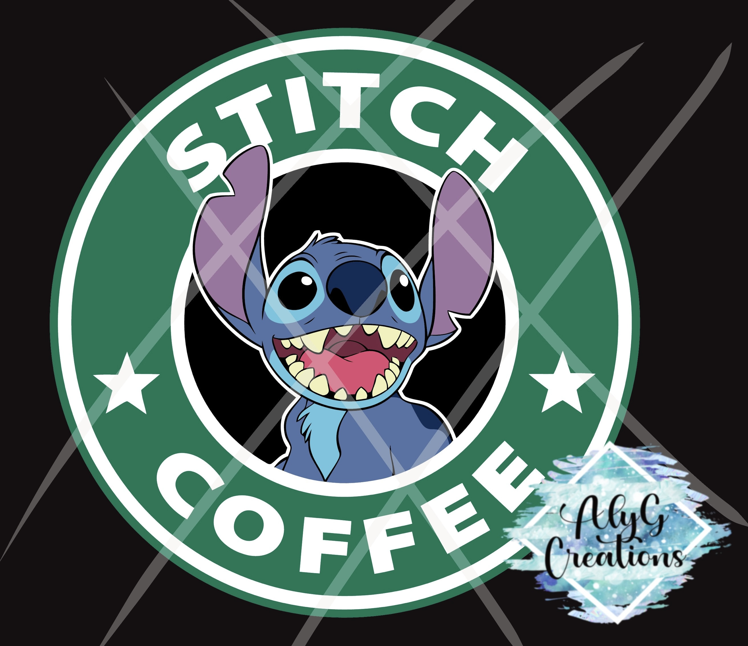 Stitch Coffee SVG File PNG File Cartoon Clipart Digital Etsy UK